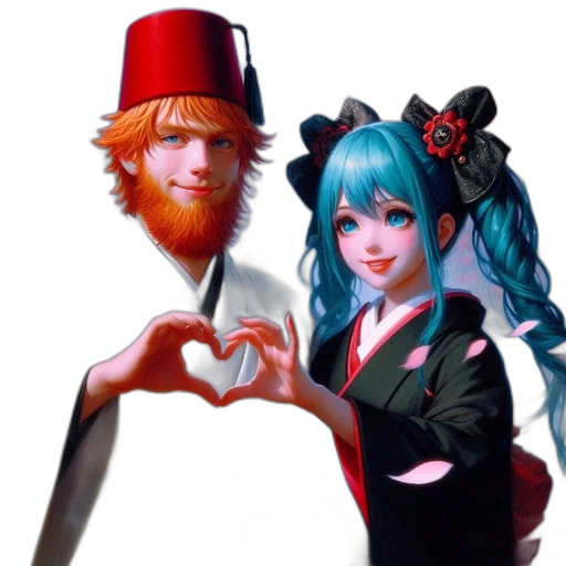 hat, staff, anime, 3d render transparent PNG cut-out