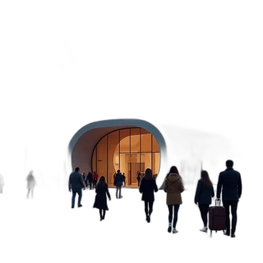 building, 3d render, concept art, snow transparent PNG cut-out