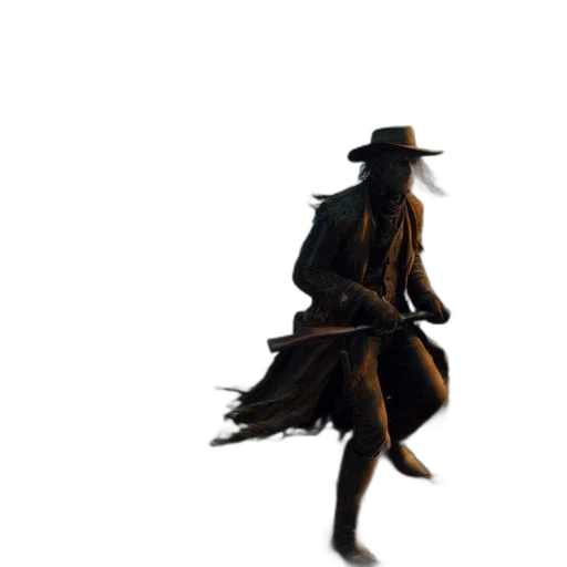 hat, jacket, staff, animal transparent PNG cut-out