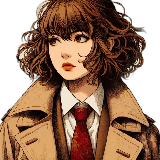 jacket, face, staff, hair transparent PNG cut-out