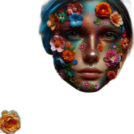 mask, face, jewelry, flower transparent PNG cut-out
