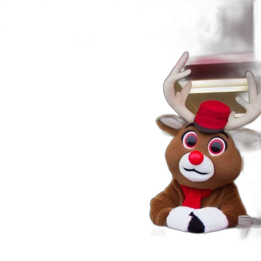 3d render, plush, reindeer, character transparent PNG cut-out
