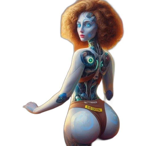 robot, dress, staff, concept art transparent PNG cut-out