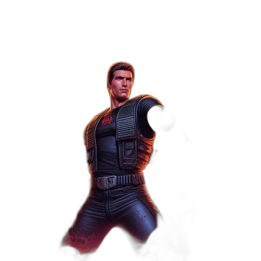 weapon, jacket, robot, face transparent PNG cut-out