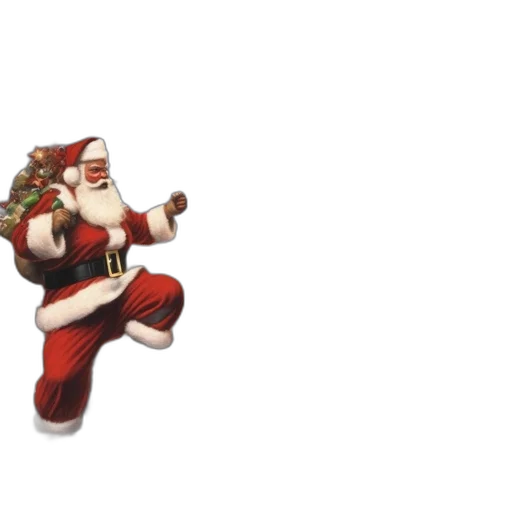 3d render, pixel art, concept art, santa transparent PNG cut-out
