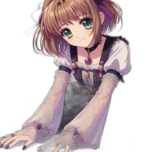 dress, staff, creature, face transparent PNG cut-out