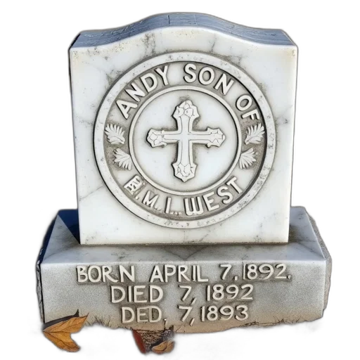 weathered, white, marble, headstone transparent PNG cut-out