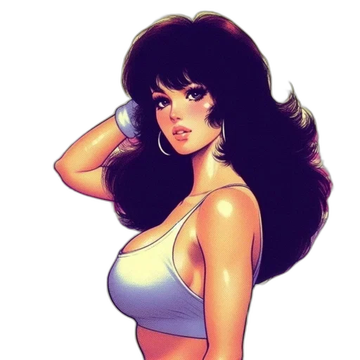 hair, dress, comic book art, cartoon transparent PNG cut-out