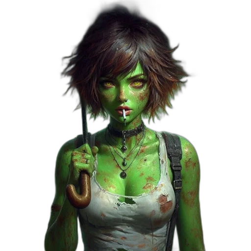 face, creature, staff, fantasy art transparent PNG cut-out