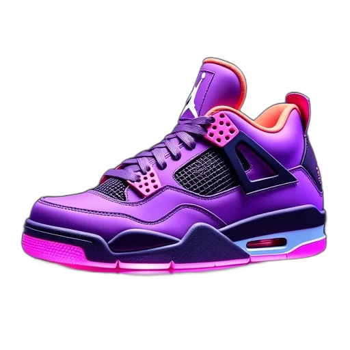 shoes, vaporwave, 3d render, photorealistic transparent PNG cut-out