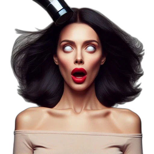 hair, face, photorealistic, cartoon transparent PNG cut-out