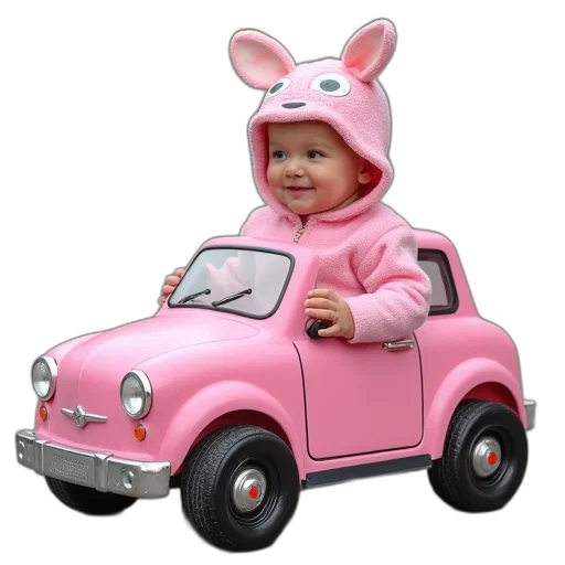 car, animal, hat, photorealistic transparent PNG cut-out