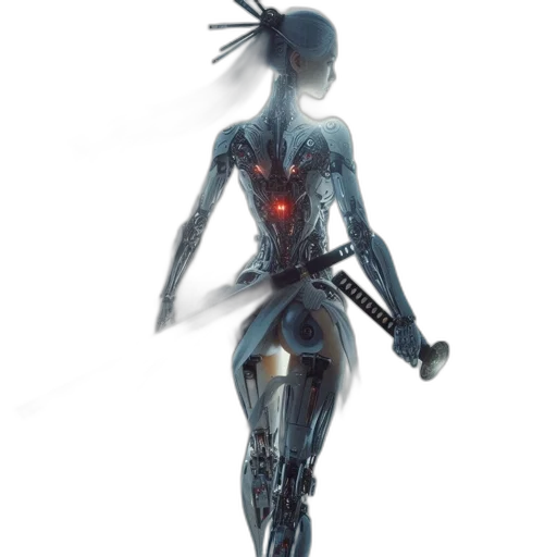 robot, dress, staff, weapon transparent PNG cut-out