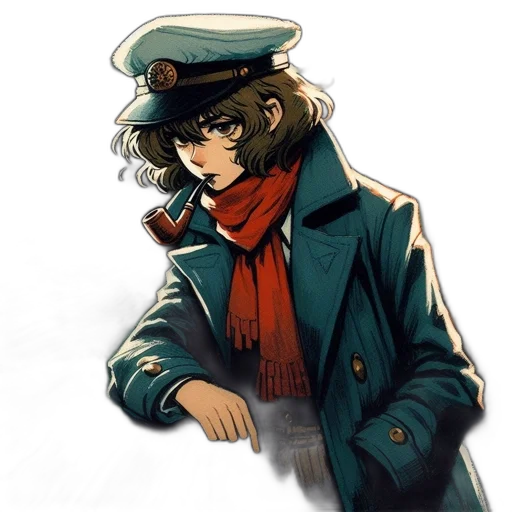 hat, jacket, staff, concept art transparent PNG cut-out