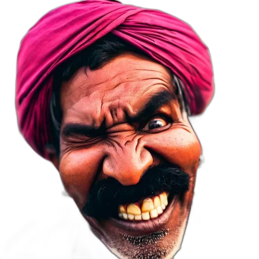 face, mask, hat, staff transparent PNG cut-out