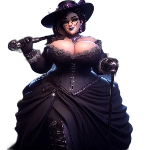 dress, staff, hat, crown transparent PNG cut-out