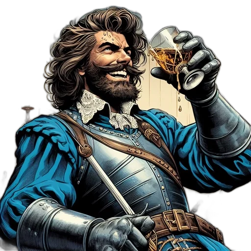 comic book art, bearded, man, clad transparent PNG cut-out