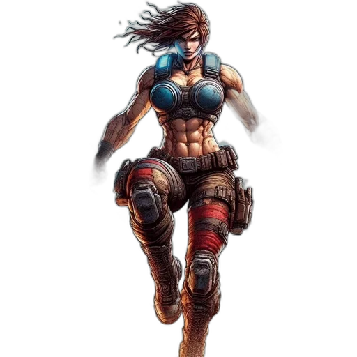 concept art, comic book art, fantasy art, cyberpunk transparent PNG cut-out