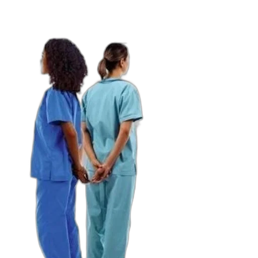 staff, two, nurses, scrubs transparent PNG cut-out