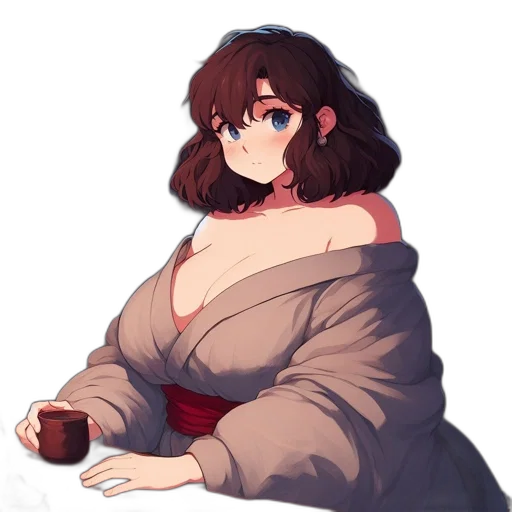 dress, jacket, staff, creature transparent PNG cut-out