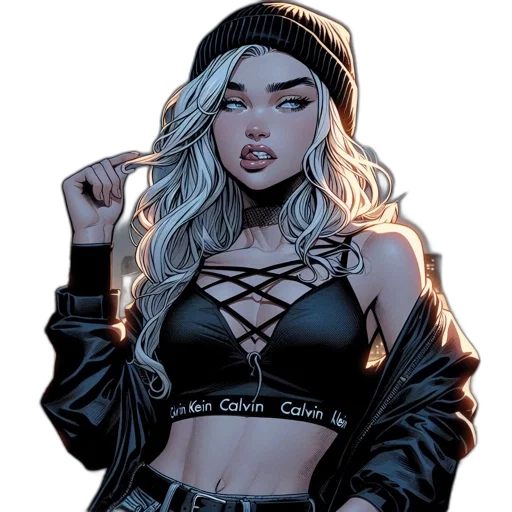jacket, jewelry, comic book art, concept art transparent PNG cut-out