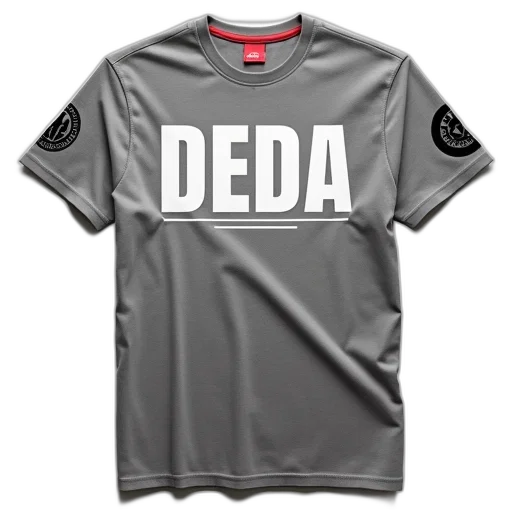 3d render, grey, t-shirt, text transparent PNG cut-out