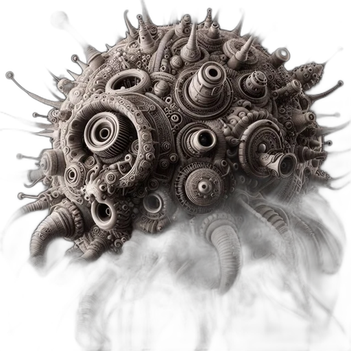mask, hair, robot, creature transparent PNG cut-out