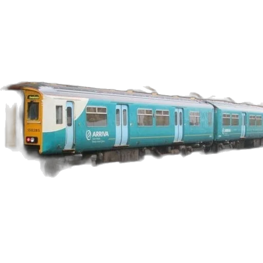 3d render, photorealistic, blue, train transparent PNG cut-out