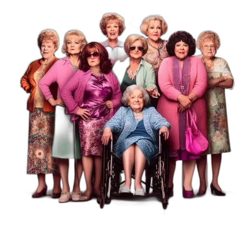 dress, eight, elderly, women transparent PNG cut-out