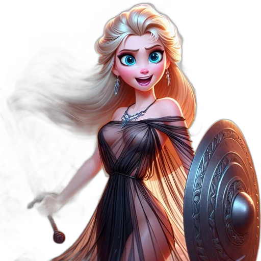 dress, staff, sword, fantasy art transparent PNG cut-out