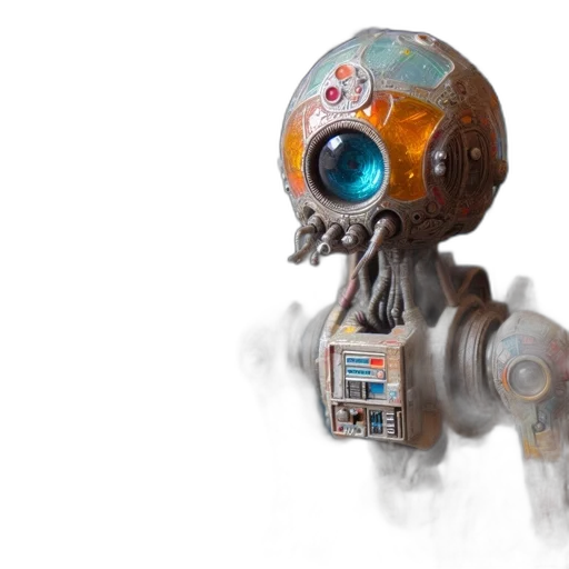 robot, concept art, 3d render, cyberpunk transparent PNG cut-out