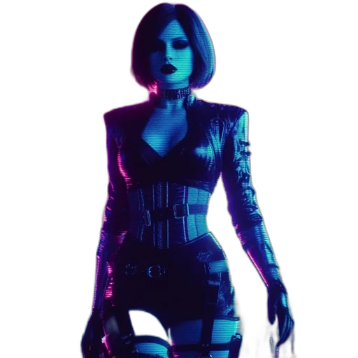 dress, jacket, cyberpunk, concept art transparent PNG cut-out