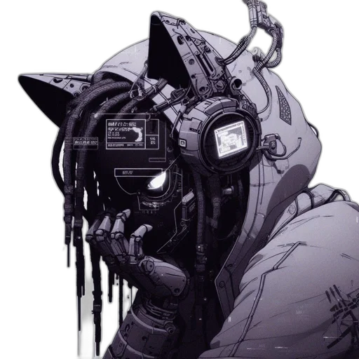 mask, robot, jacket, face transparent PNG cut-out