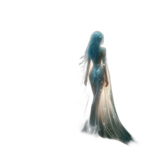 dress, hair, creature, crown transparent PNG cut-out