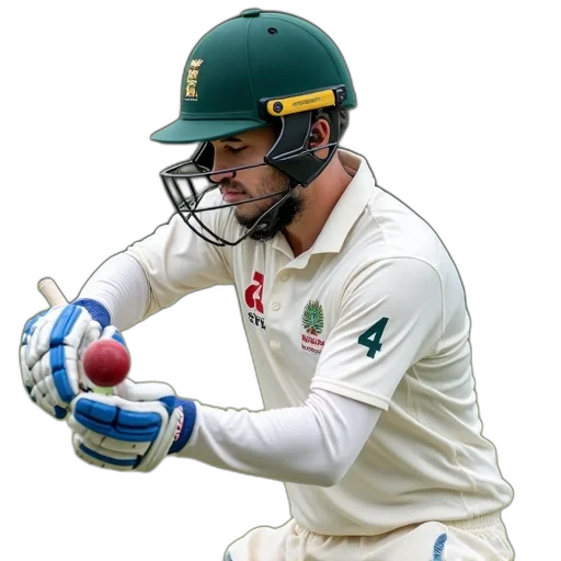 close-up, cricket, player, action transparent PNG cut-out