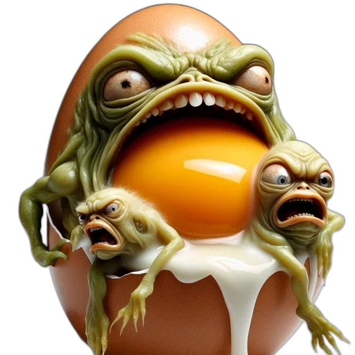 food, creature, 3d render, photorealistic transparent PNG cut-out