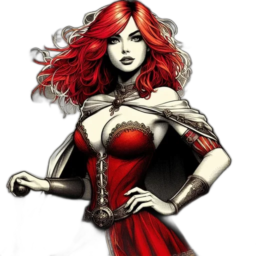 dress, comic book art, fantasy art, concept art transparent PNG cut-out