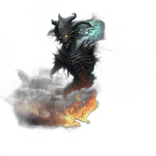 dragon, creature, sword, staff transparent PNG cut-out