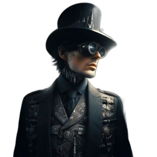 hat, jacket, staff, face transparent PNG cut-out