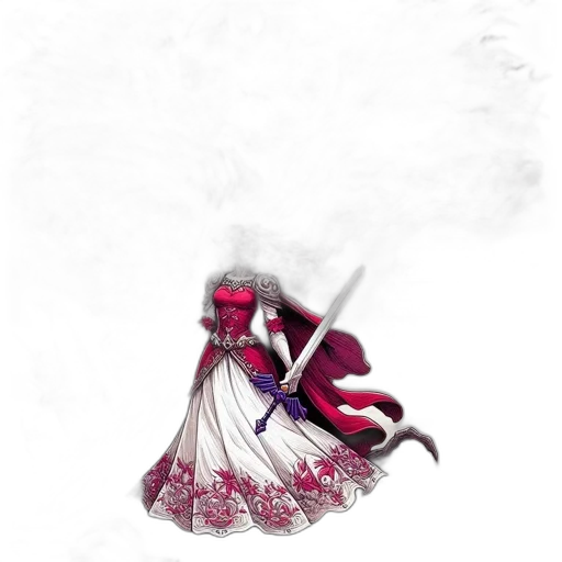 mask, dress, sword, staff transparent PNG cut-out