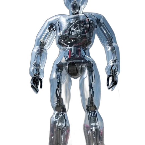 robot, concept art, 3d render, cyberpunk transparent PNG cut-out