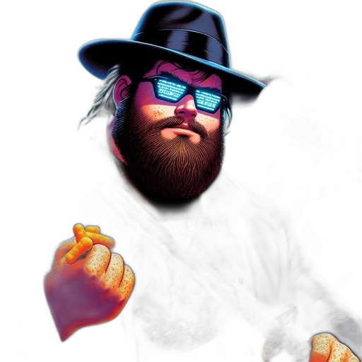 hat, jacket, staff, creature transparent PNG cut-out