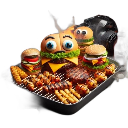 food, animal, robot, 3d render transparent PNG cut-out