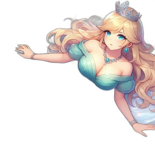 dress, crown, staff, fantasy art transparent PNG cut-out
