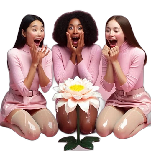 flower, photorealistic, pastel, monochrome transparent PNG cut-out
