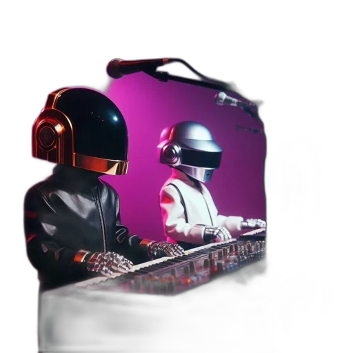robot, vaporwave, concept art, 3d render transparent PNG cut-out