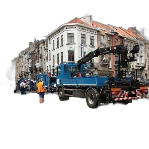 building, robot, staff, car transparent PNG cut-out