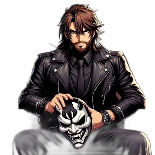 mask, jacket, weapon, animal transparent PNG cut-out