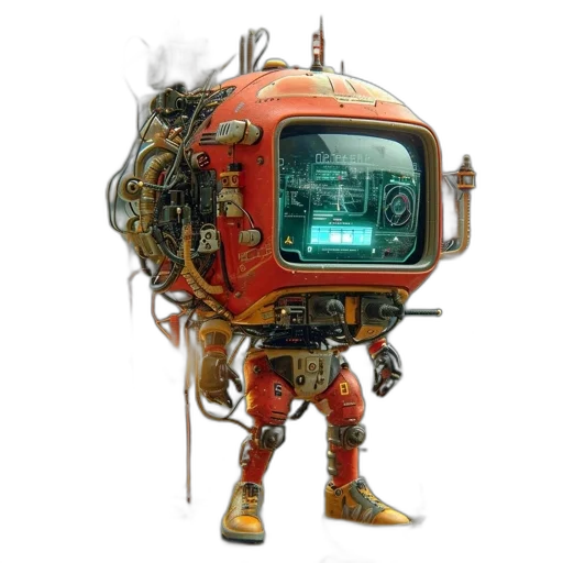 robot, cyberpunk, concept art, 3d render transparent PNG cut-out