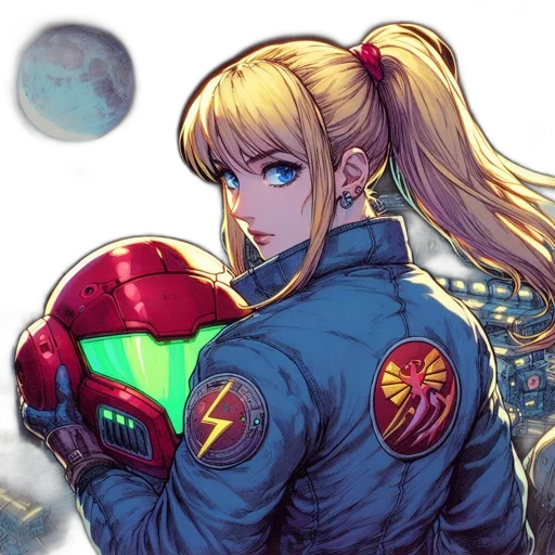 jacket, robot, weapon, comic book art transparent PNG cut-out